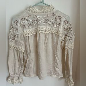 Anthropologie high neck embellished shirt